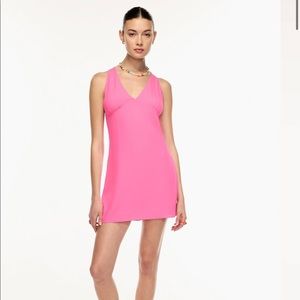 Aritzia Pink V-Neck Mini Dress (XS), Sunday Best Theo Dress